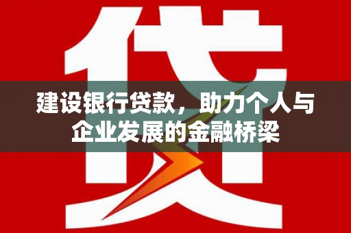 颍东建设银行贷款，助力个人与企业发展的金融桥梁