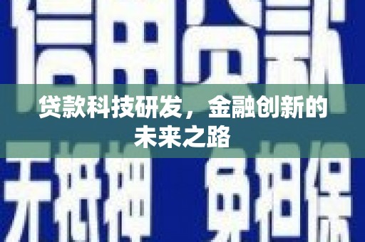 颍东贷款科技研发，金融创新的未来之路