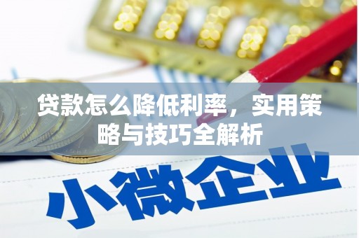 颍东贷款怎么降低利率，实用策略与技巧全解析