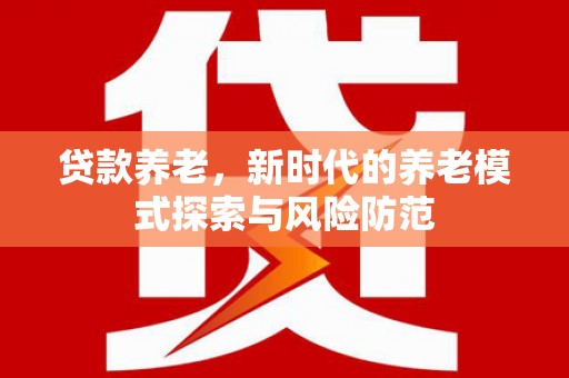 颍东贷款养老，新时代的养老模式探索与风险防范